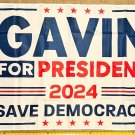 Gavin Newsom Flag White 2024 Democracy Democrat Equality USA Sign 3x5'