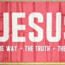 Jesus Flag 3p Lord Love Religion Christian God USA Poster Sign 3x5ft