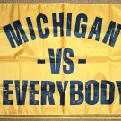 Football Flag Michigan Vs. Everybody Yellow Wolverines Beer USA 3x5'