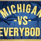 Football Flag Michigan Vs. Everybody Blue Wolverines Beer USA 3x5'