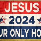 Jesus 2024 OH Lord Love Religion Christian God USA Poster Sign 3x5ft