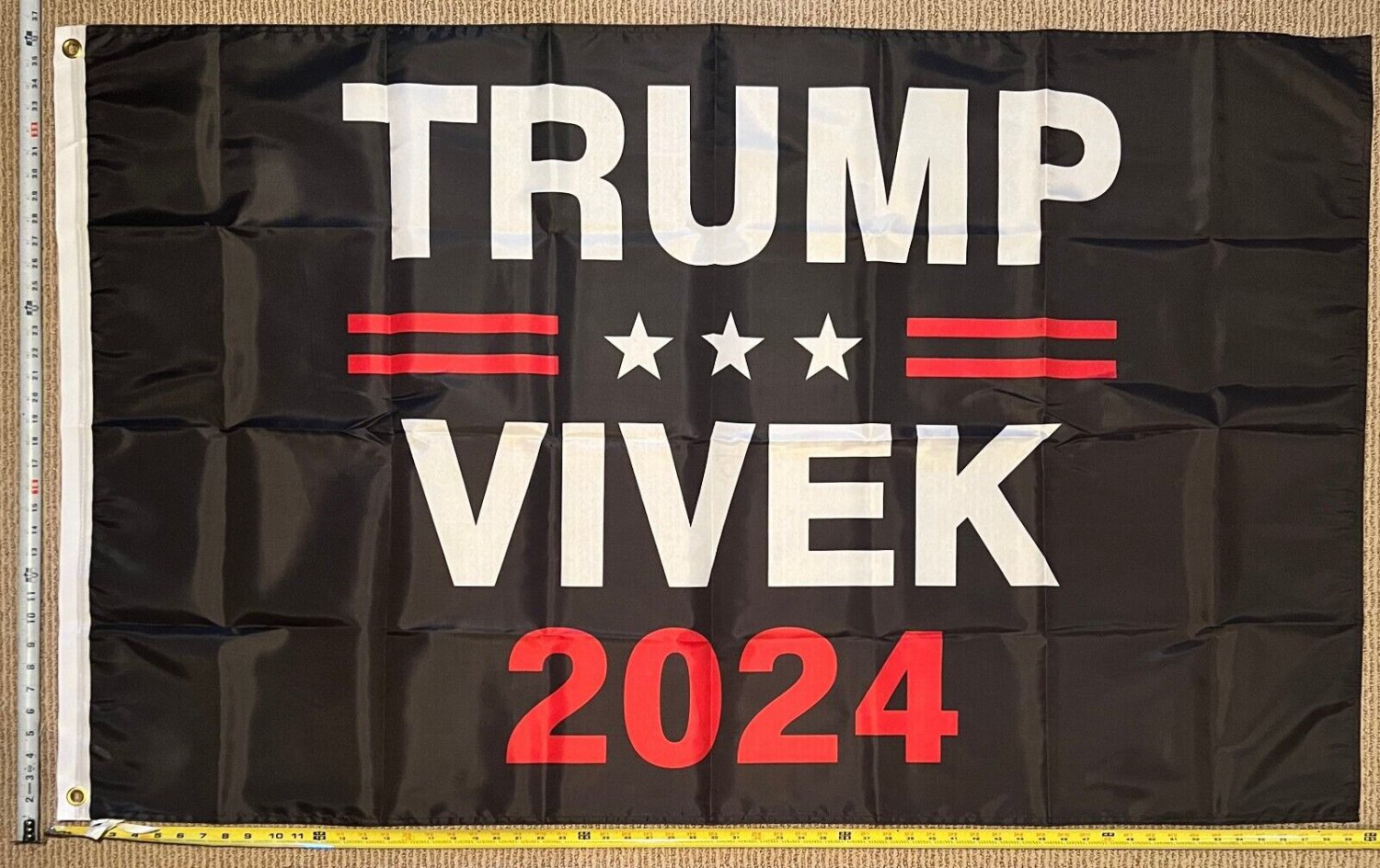 Donald Trump Flag 2024  Black  Red Save America Vivek Rumaswamy USA Sign 3x5'
