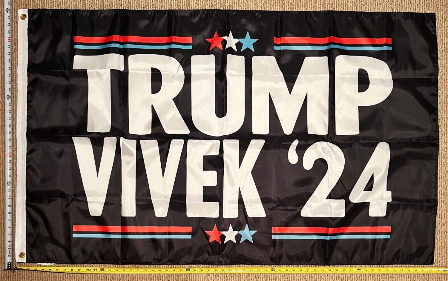 Donald Trump Flag 2024  Black Red White Save America Vivek Rumaswamy USA Sign 3x5'