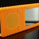 Orange Ribbed Silicone Skin Cover Case for Microsoft Zune 4GB / 8GB