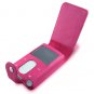 Vertical Leather Flip Cover Pouch Case for Creative Zen Vision M - Hot Pink