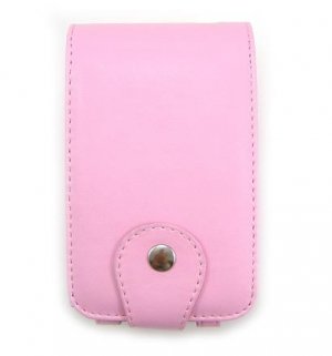 Vertical Leather Flip Cover Pouch Case for Creative Zen Vision M - Baby Pink
