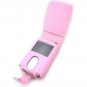 Vertical Leather Flip Cover Pouch Case for Creative Zen Vision M - Baby Pink