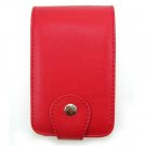Vertical Leather Flip Cover Pouch Case for Creative Zen Vision M - Red