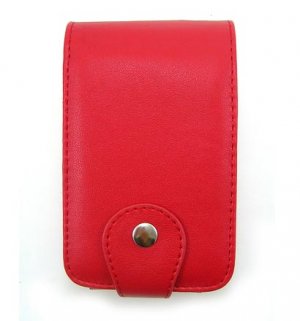 Vertical Leather Flip Cover Pouch Case for Creative Zen Vision M - Red