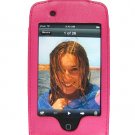 Leather Kickstand Carrying Protection Case Cover for Apple iTouch MP3 Music Video Player - HOT PINK