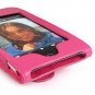 Leather Kickstand Carrying Protection Case Cover for Apple iTouch MP3 Music Video Player - HOT PINK