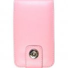 Leather Flip Cover FOLIO Carrying Case for Apple iTouch MP3 Music Video Player - PINK