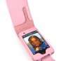Leather Flip Cover FOLIO Carrying Case for Apple iTouch MP3 Music Video Player - PINK