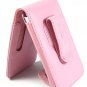 Leather Flip Cover FOLIO Carrying Case for Apple iTouch MP3 Music Video Player - PINK