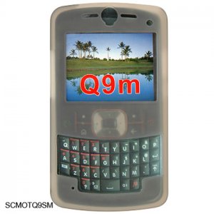 Soft Rubber Silicone Skin Cover Case for Motorola Q9m Cell Phone - Gray