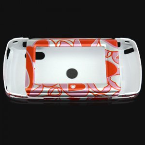 Crystal Shield Protector Case for Sidekick LX Cell Phone - Red Hearts
