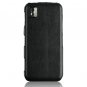 Hard Plastic Shield Protector Case with Leatherette Coating for Samsung Instinct M800 - BLACK