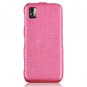 Hard Plastic Shield Protector Case with Leatherette Coating for Samsung Instinct M800 - PINK
