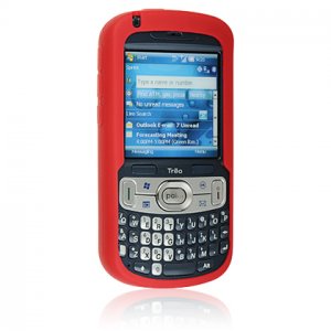 Full View Soft Silicone Skin Cover Rubber Case for Palm Treo 800W - RED