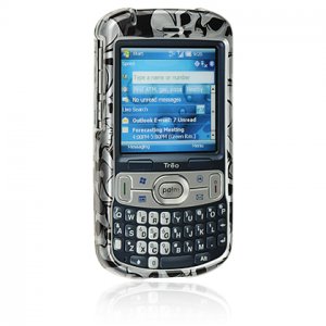 Hard Plastic Shield Protector Faceplate Case w/ Belt Clip for Palm Treo 800w - BLACK SKULLS