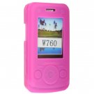 Soft Rubber Silicone Skin Cover Case for Sony Ericsson W760 - PINK