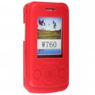 Soft Rubber Silicone Skin Cover Case for Sony Ericsson W760 - RED
