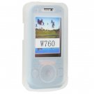 Soft Rubber Silicone Skin Cover Case for Sony Ericsson W760 - WHITE