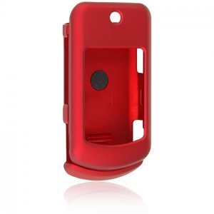 Hard Plastic Shield Protector Faceplate Case w/ Belt Clip for Motorola W755 - RED