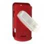 Hard Plastic Shield Protector Faceplate Case w/ Belt Clip for Motorola W755 - RED