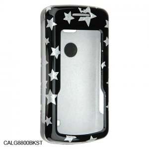 Crystal Shield Protector Case for LG VENUS VX8800 - Black Stars