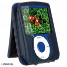 BLUE Leather Pouch Case for Apple iPod Nano 3