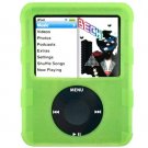 GREEN Silicone Skin Cover w/ Anti-Slip Grip for Apple iPod Nano 3rd Gen