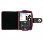 Hot Pink Line BLACK Leather Wallet Case for Apple iPod Nano 3rd Generation