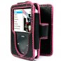 Hot Pink Line BLACK Leather Wallet Case for Apple iPod Nano 3rd Generation