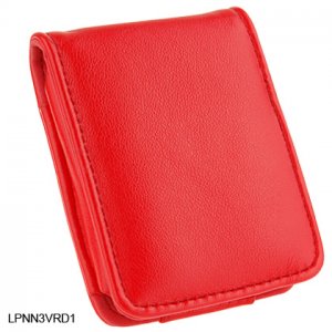 RED Flip Cover Leather Pouch for Apple iPod Nano 3