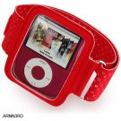 RED Full View Sports Armband for Apple iPod Nano 3