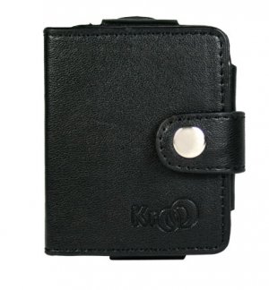 SOLID BLACK Leather Wallet Case for Apple iPod Nano 3rd Generation