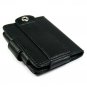 SOLID BLACK Leather Wallet Case for Apple iPod Nano 3rd Generation