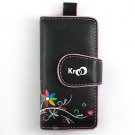 Black Wallet Design Leather Case for Samsung K3