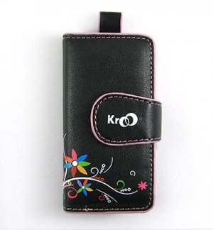 Black Wallet Design Leather Case for Samsung K3
