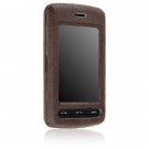 Hard Plastic Shield Protector Cover Case w/ Leatherette Coating for LG VU CU915 / CU920 - BROWN