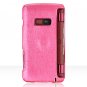 Hard Plastic Shield Protector Faceplate Case w/ Leatherette Coating for LG enV2 VX9100 - PINK