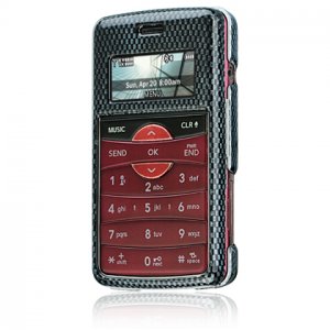 Hard Plastic Shield Protector Faceplate Case for LG enV2 VX9100 - BLACK CARBON FIBER