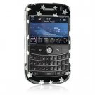 Hard Plastic Shield Protector Faceplate Case for BlackBerry Bold 9000 - Black Stars