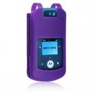 Soft Rubber Silicone Skin Cover Case for Motorola W755 - Purple