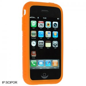 Full View Premium Silicone Skin Cover for Apple iPhone - Orange