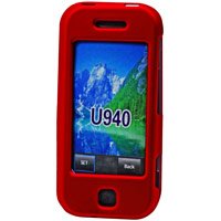 Hard Plastic Shield Protector Case for Samsung Glyde U940 - Red