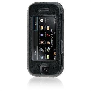 Hard Plastic Shield Protector Case with Leatherette Coating for Samsung Glyde U940 - BLACK