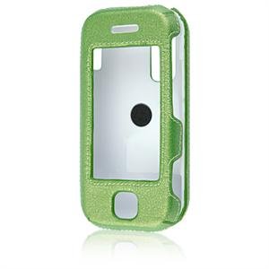 Hard Plastic Shield Protector Case with Leatherette Coating for Samsung Glyde U940 - GREEN