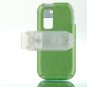 Hard Plastic Shield Protector Case with Leatherette Coating for Samsung Glyde U940 - GREEN